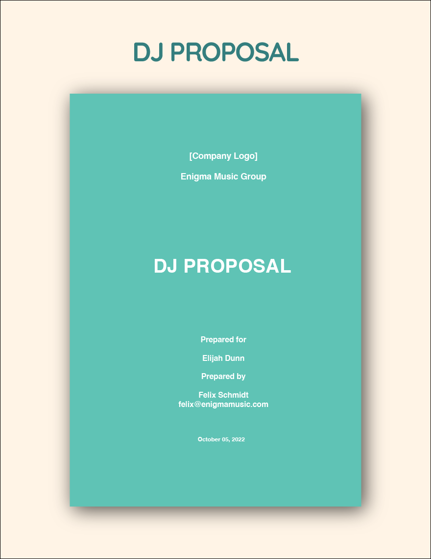 DJ Proposal Template in Word, Google Docs, Apple Pages