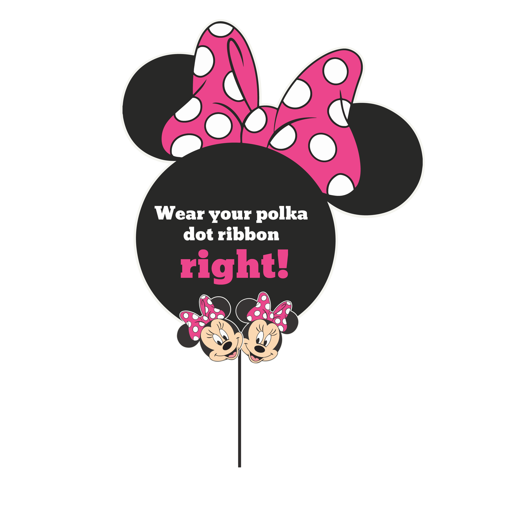 Minnie Mouse Cake Topper in Illustrator, EPS, SVG, JPG, PNG