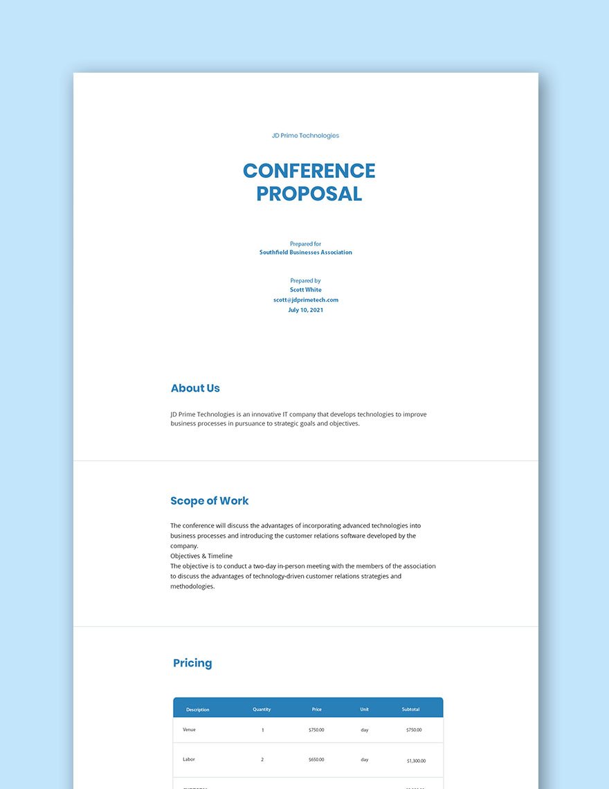 Conference Proposal Template