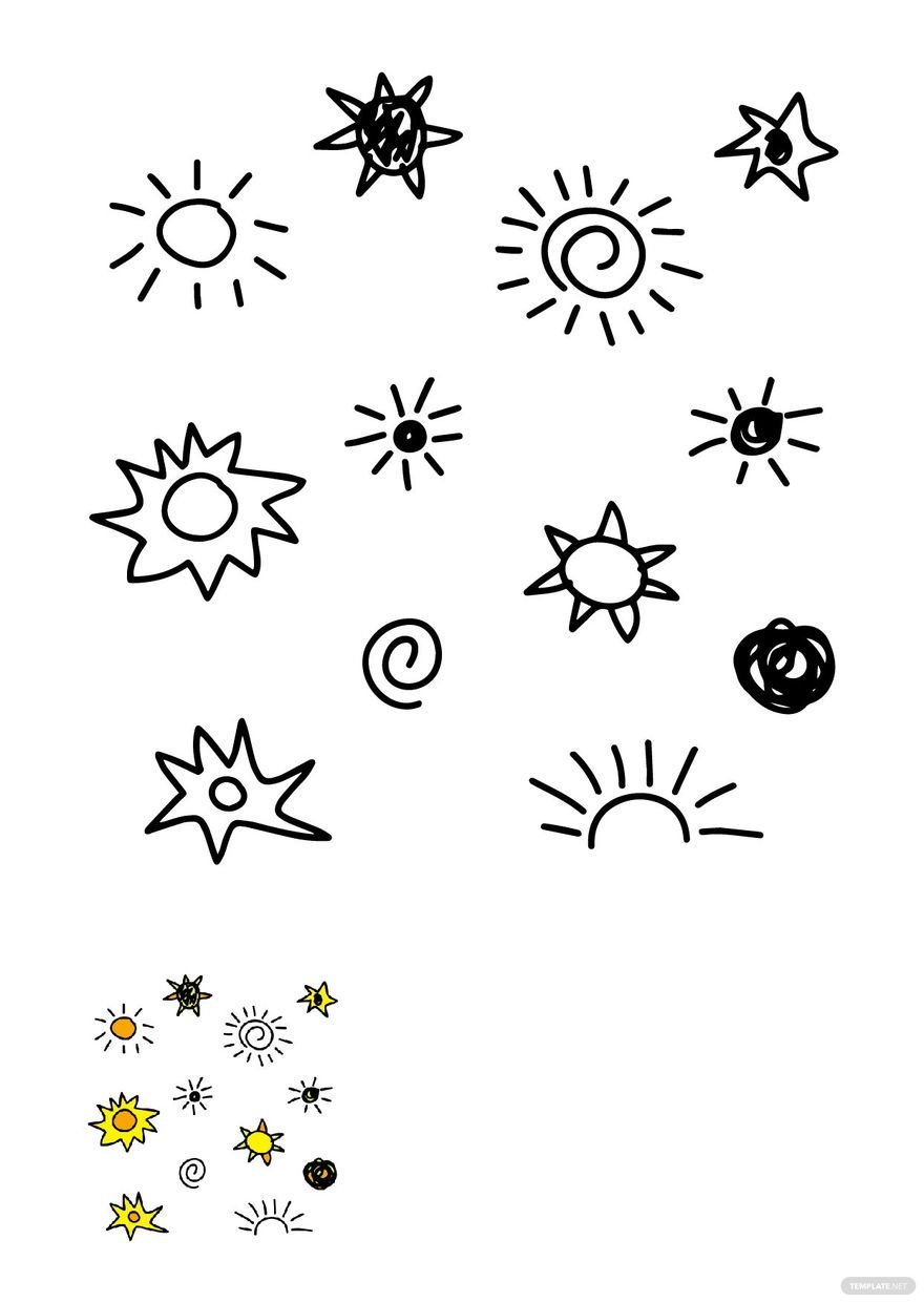 Free Sun Doodle Coloring Page