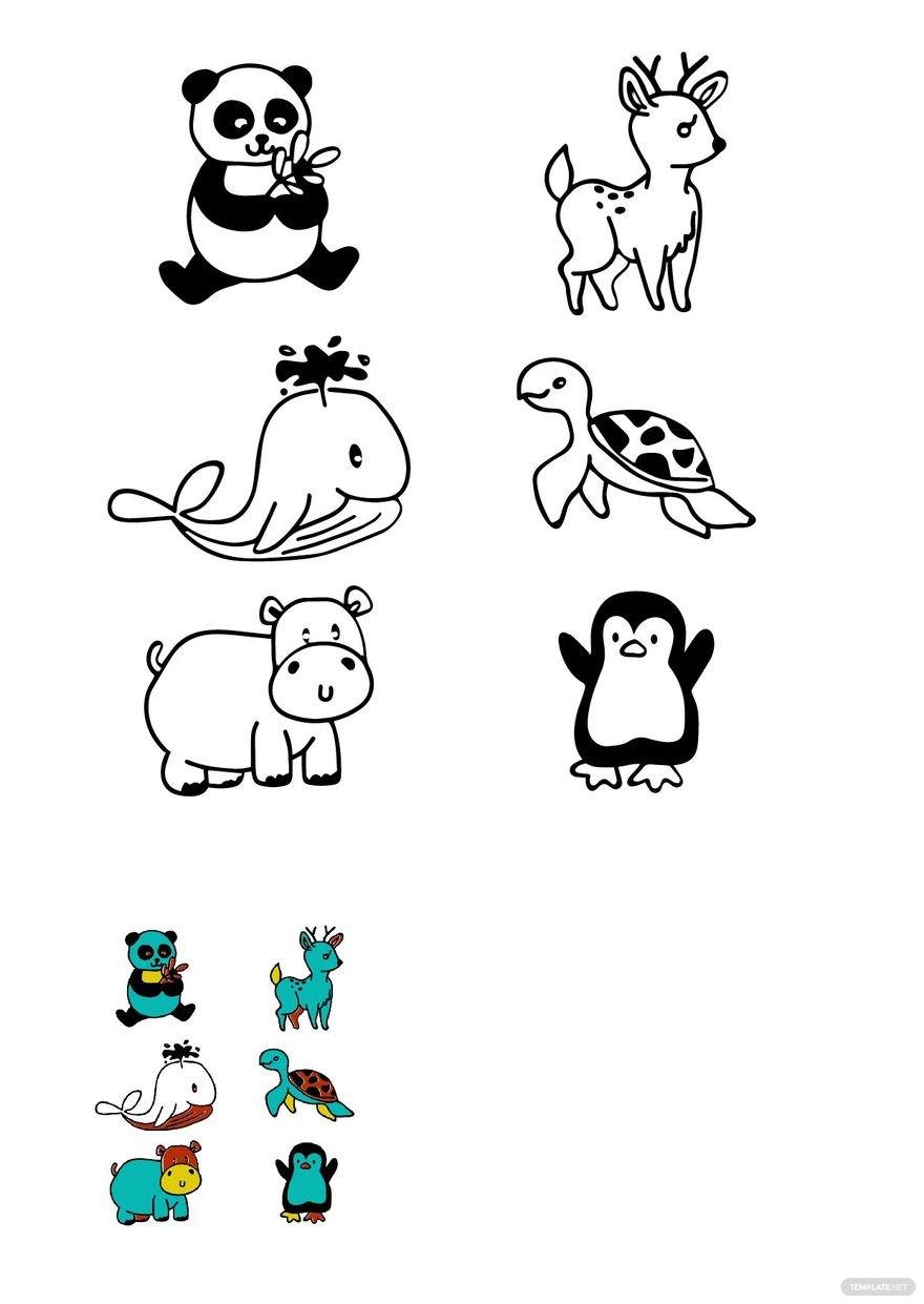 Animal Doodle Coloring Page in PDF