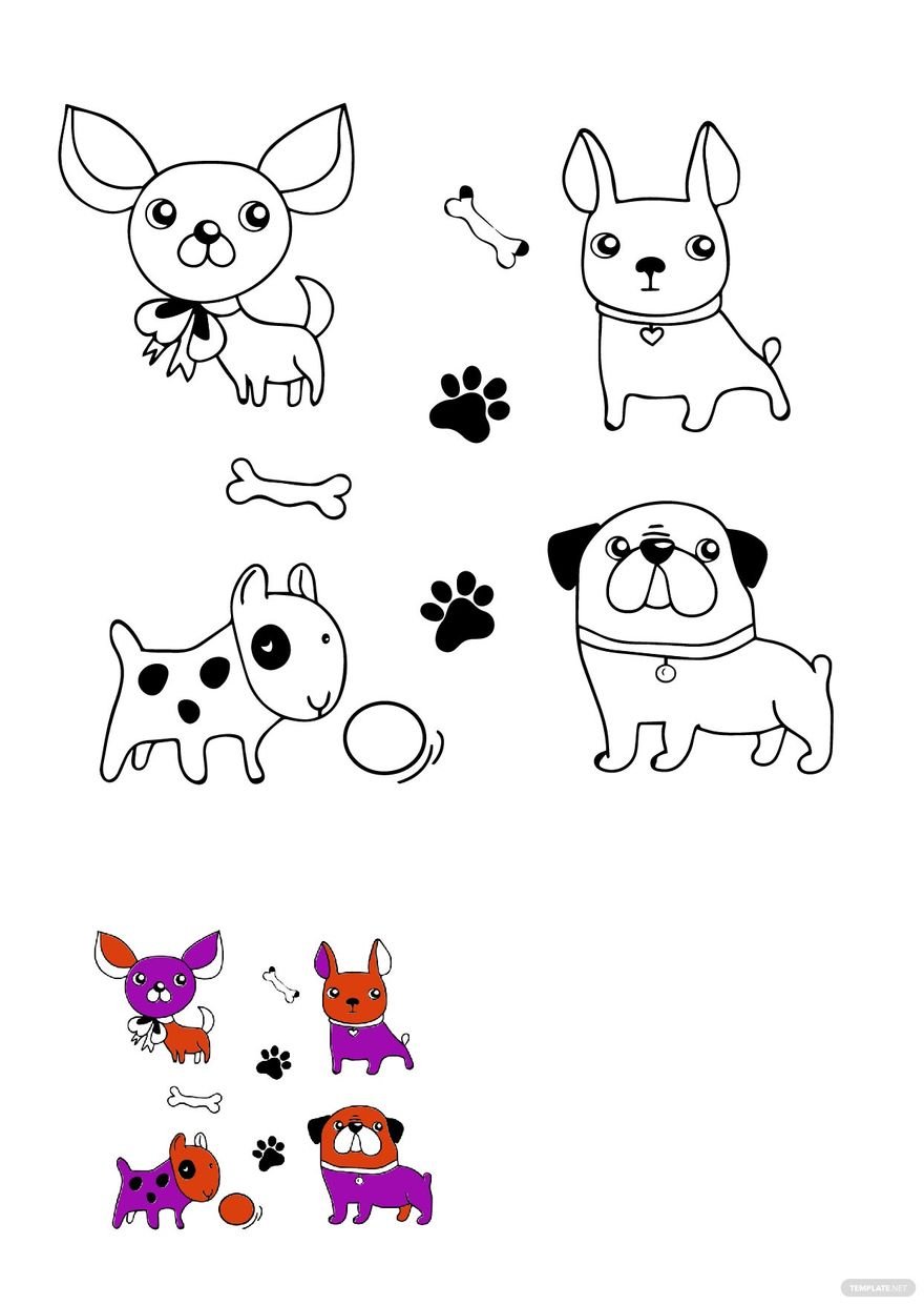 Free Dog Doodle Coloring Page