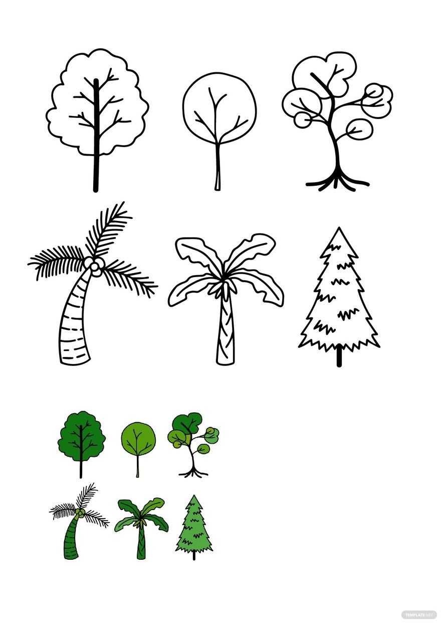 Free Tree Doodle Coloring Page