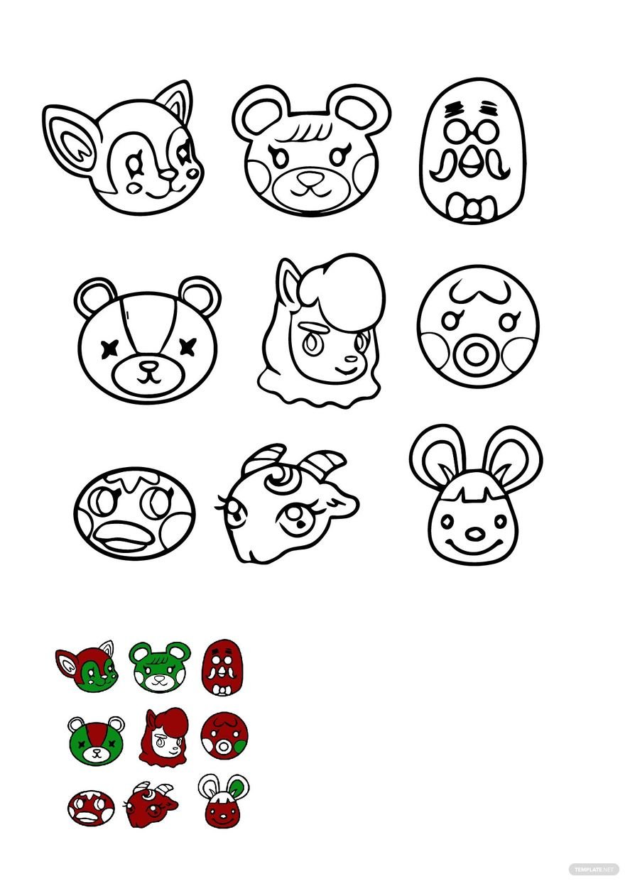 Animal Crossing Coloring Pages in PDF