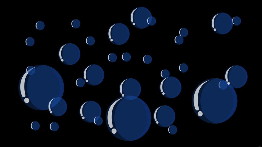 Dark Blue Bubbles Background