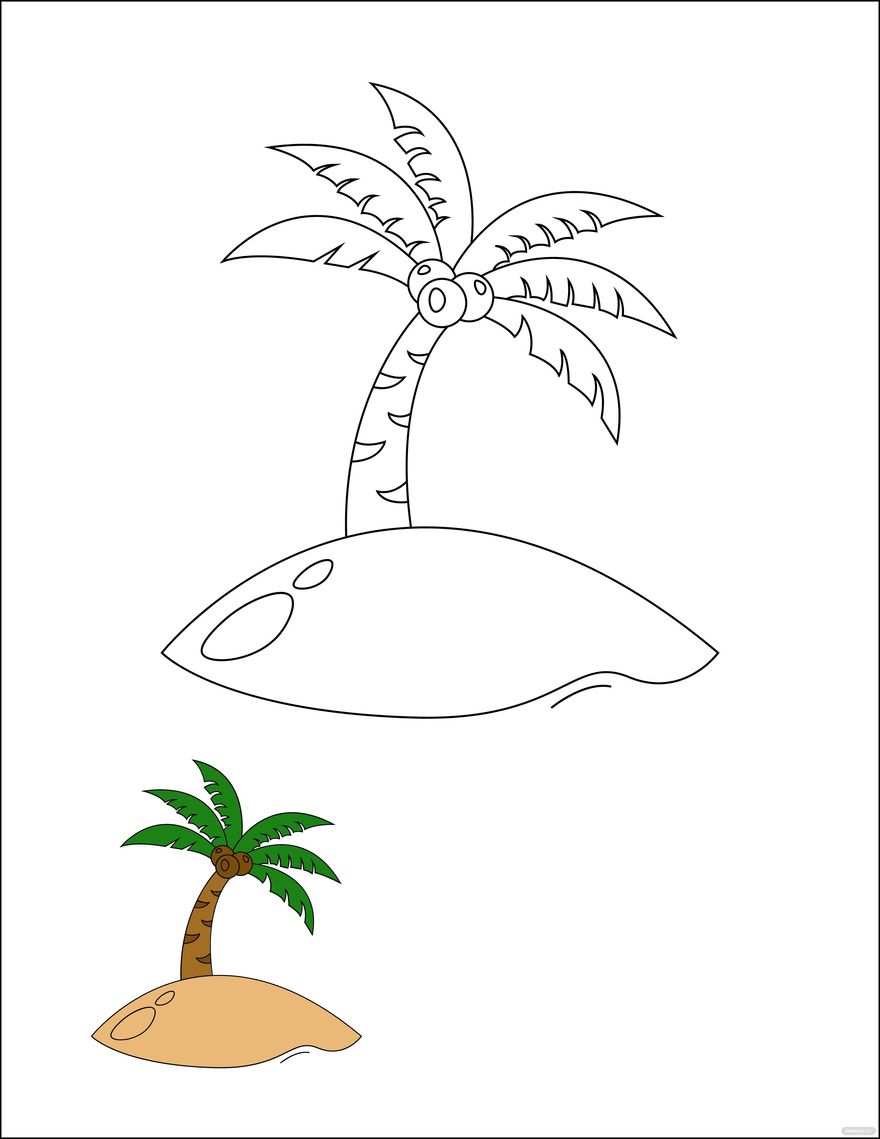 Summer Beach Coloring Page
