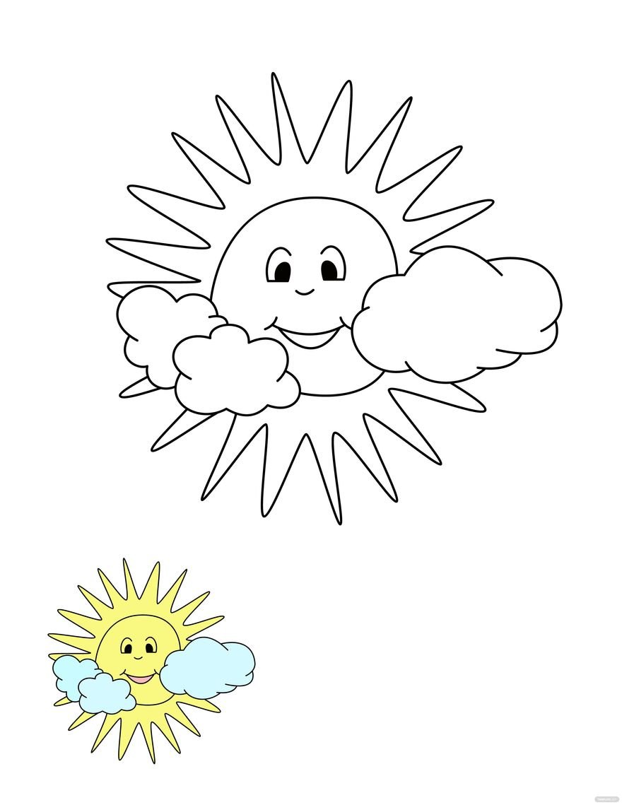 Cute Summer Coloring Page