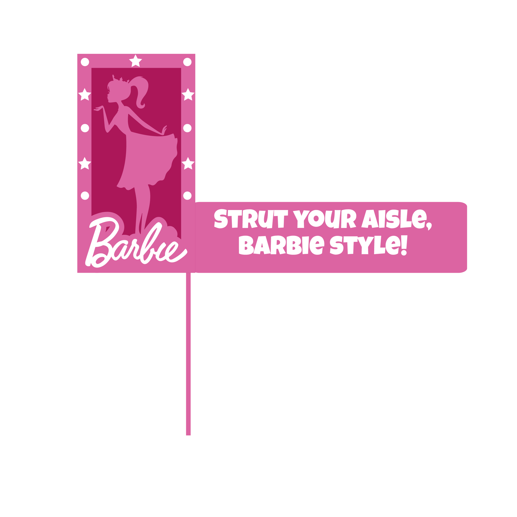 Barbie Doll Girl 2023 Standing Personalised Cake Topper - Tic Tac Top