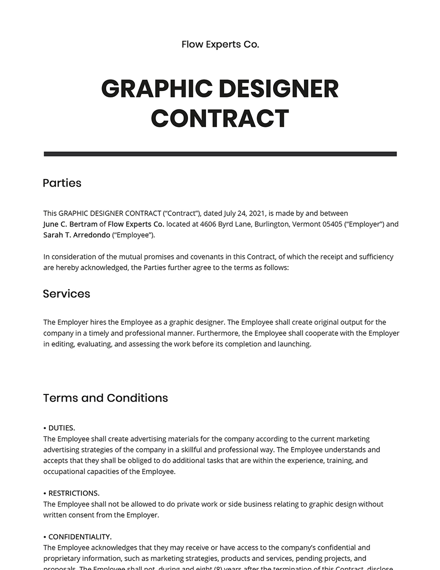 Graphic Designer Contract Template