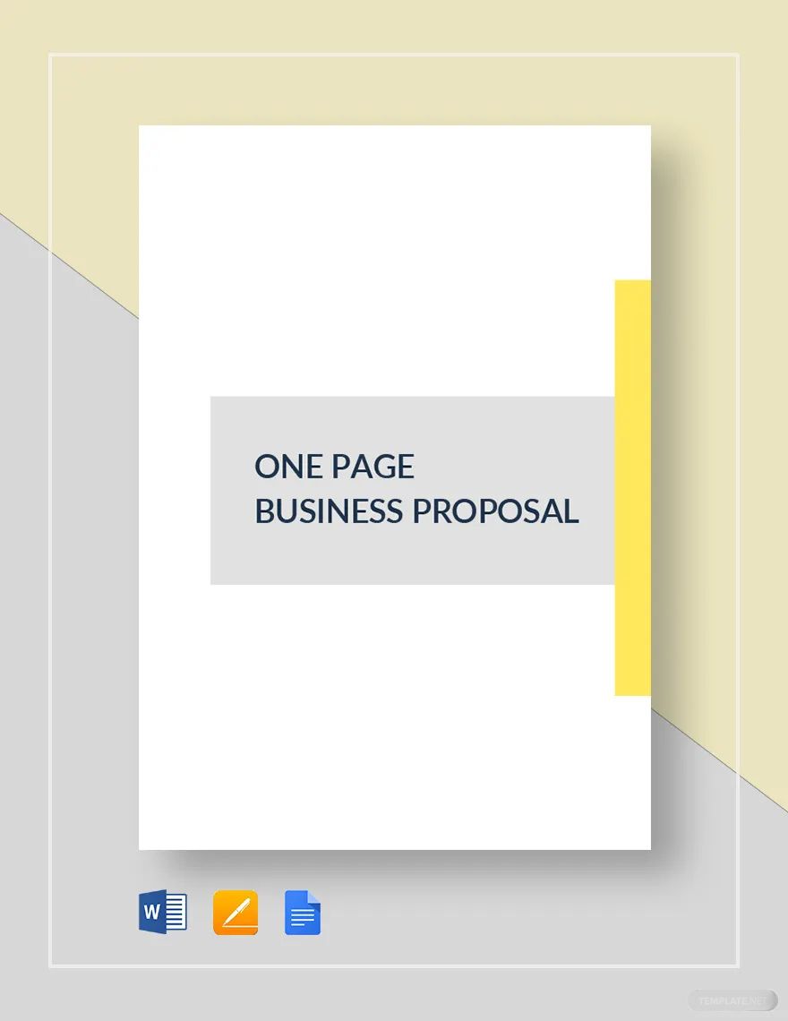 One Page Business Proposal Template