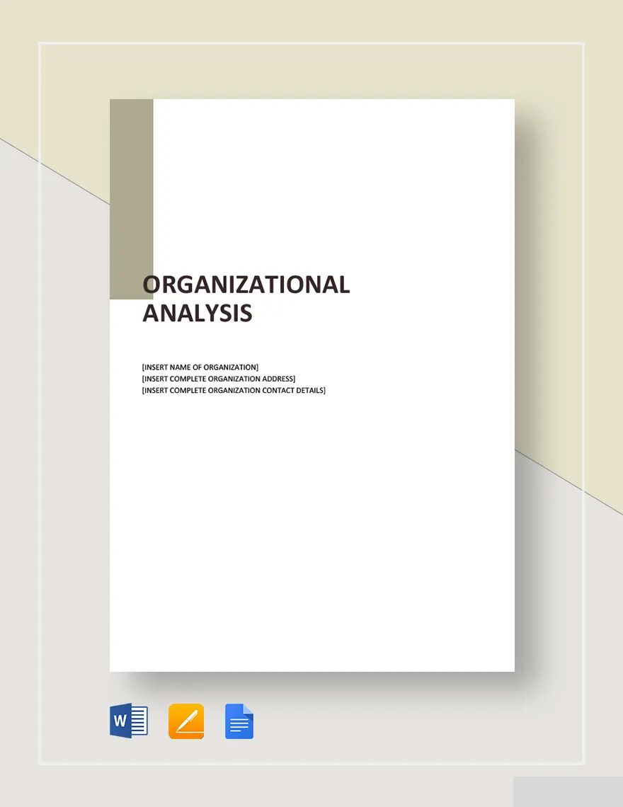 Organizational Analysis Template in Word, Google Docs, Apple Pages