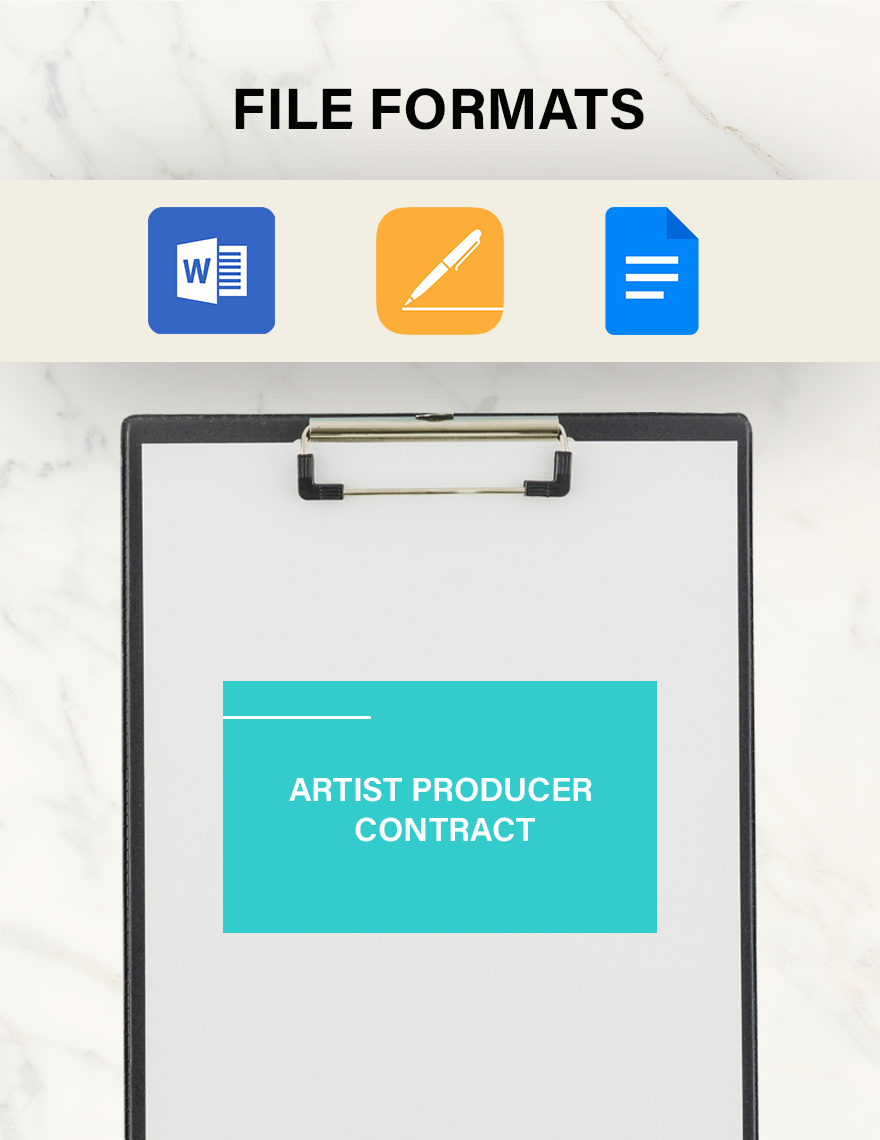Artist Producer Contract Template