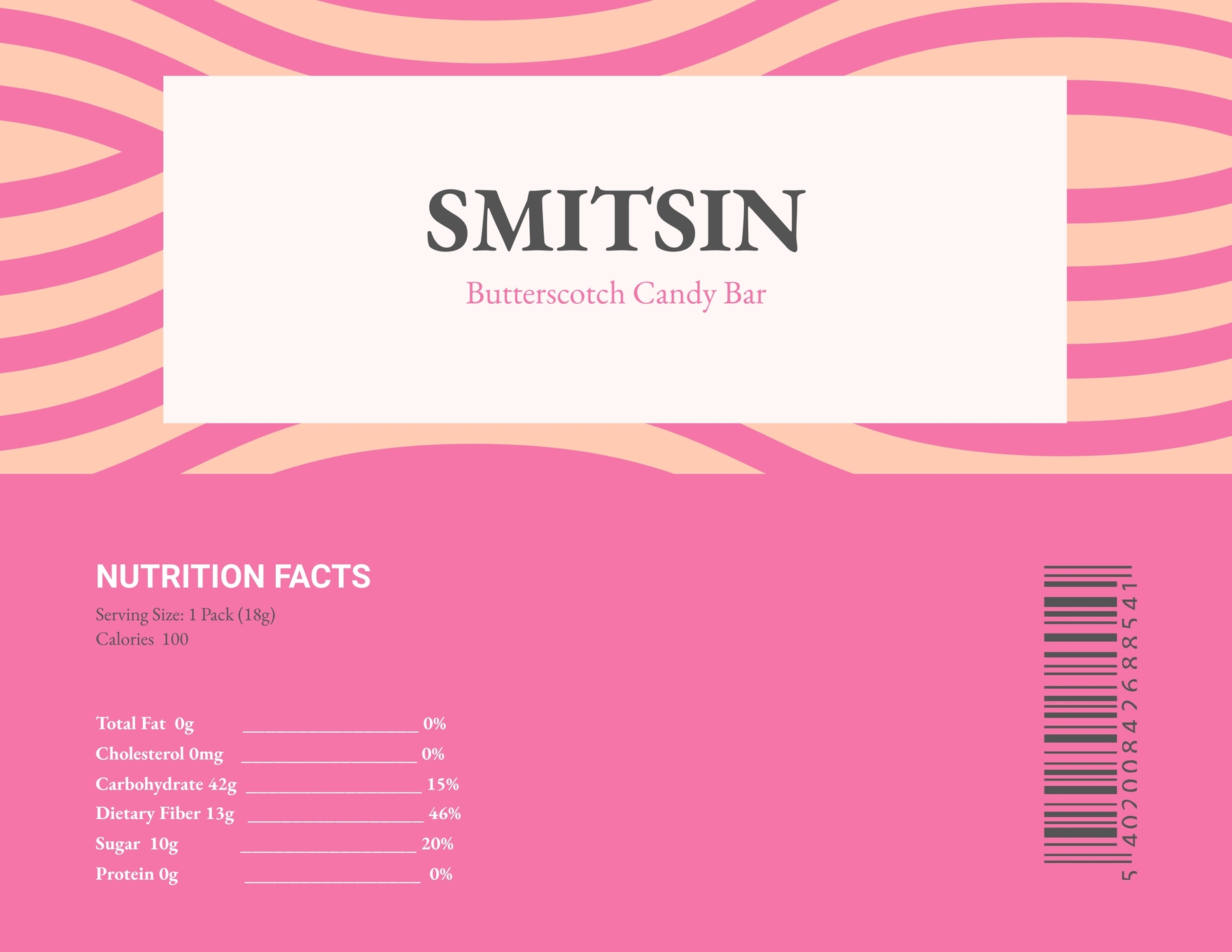 Blank Candy Bar Wrapper Template In Illustrator Word PSD Download