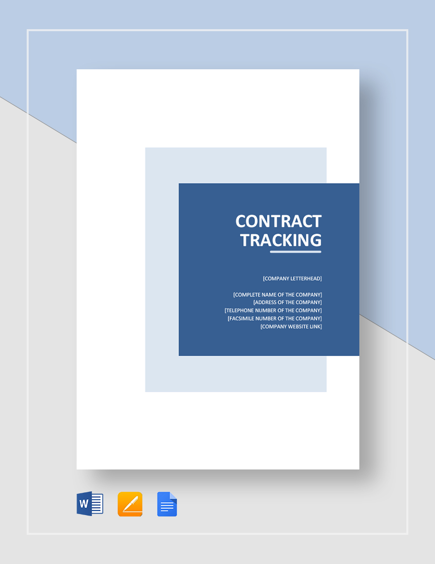 Contract Tracking Template in Word, Google Docs, Apple Pages