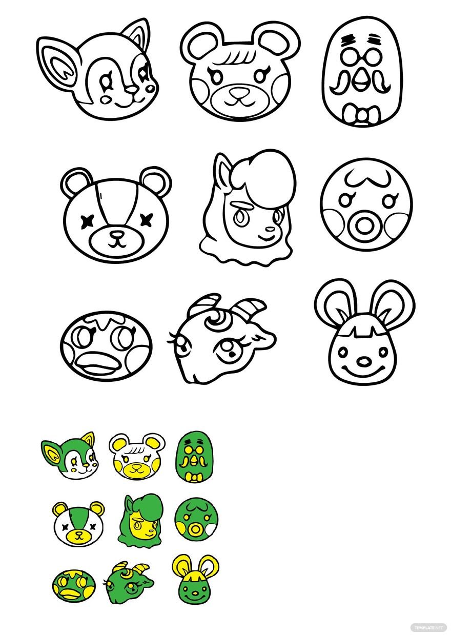 Animal Crossing Coloring Page in PDF