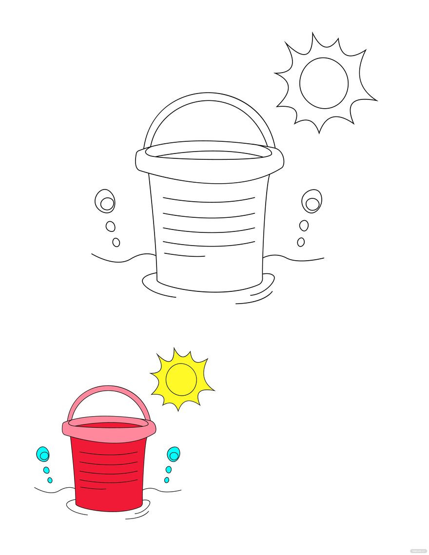 Free Summer Bucket List Coloring Page in PDF, JPG