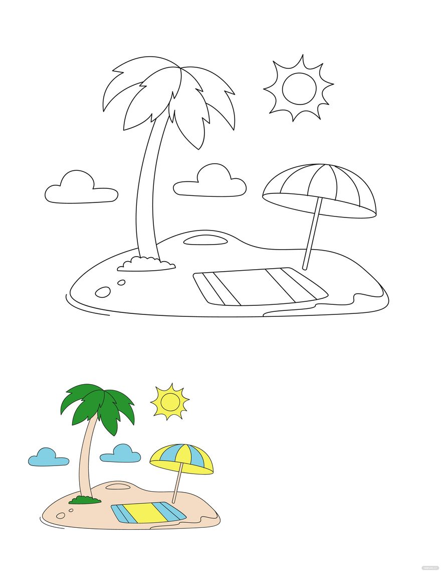 Free Preschool Summer Coloring Page in PDF, JPG