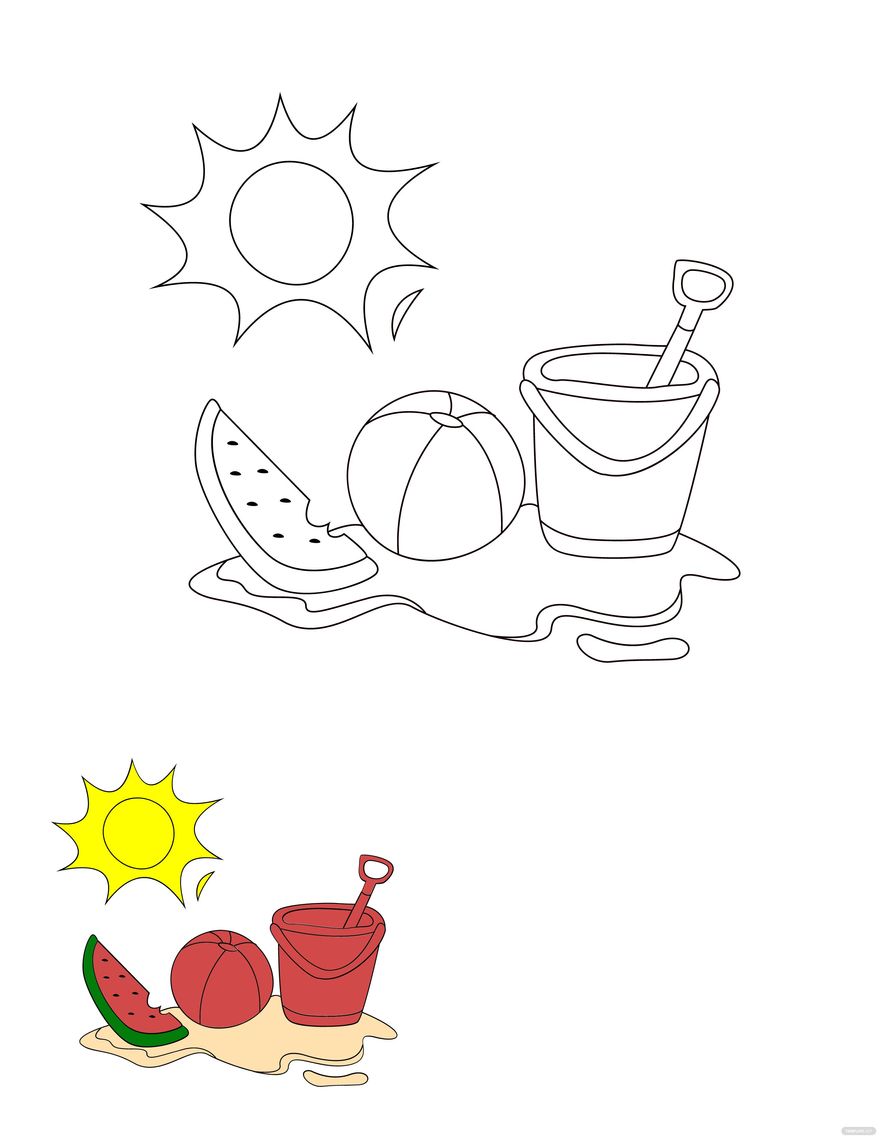 Summer Coloring Page For Seniors in PDF, JPG