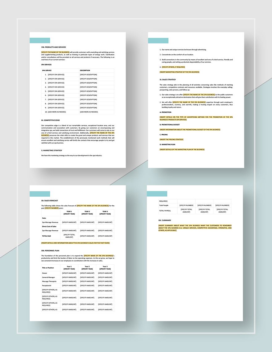 med spa business plan template