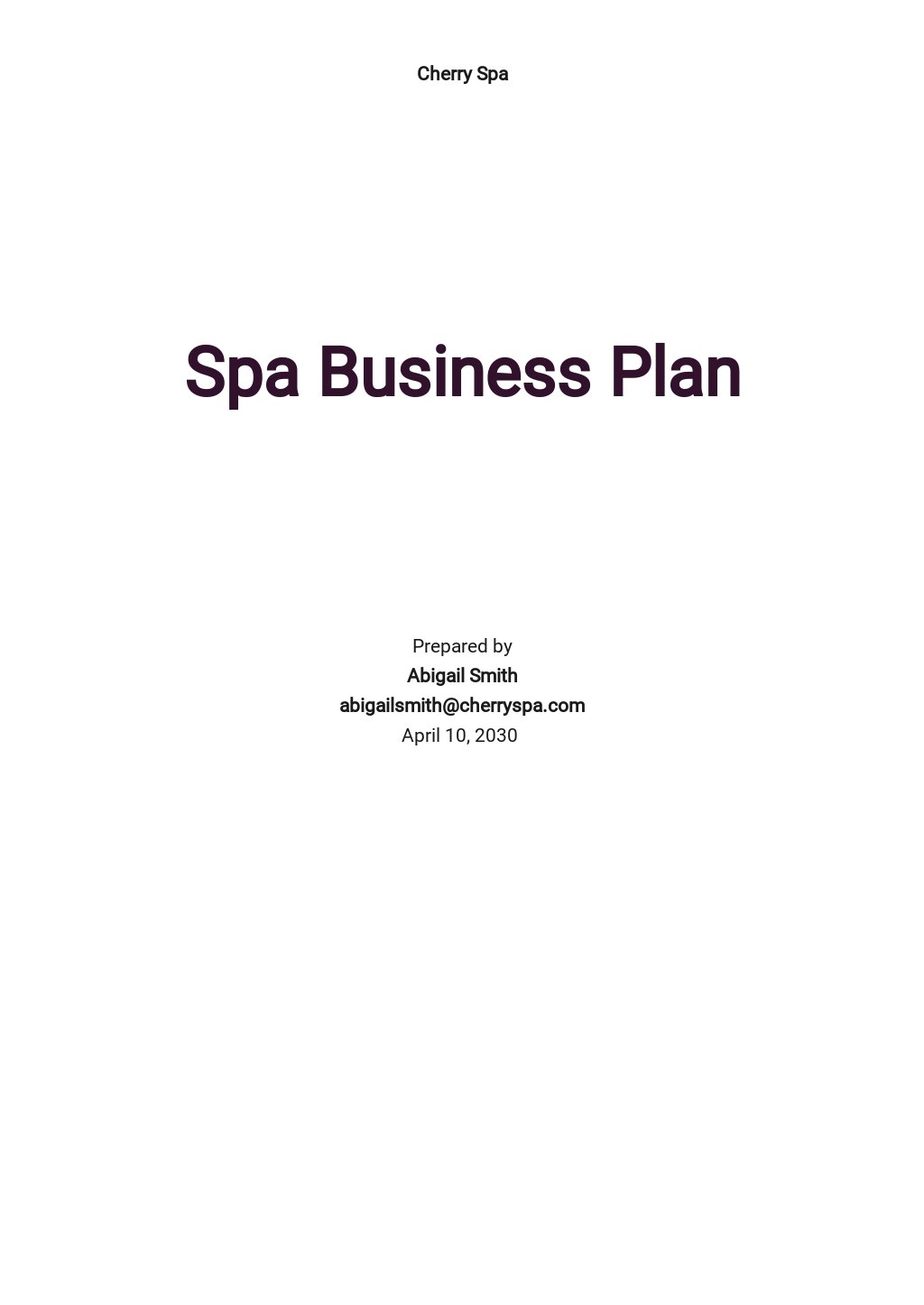 medical spa business plan template