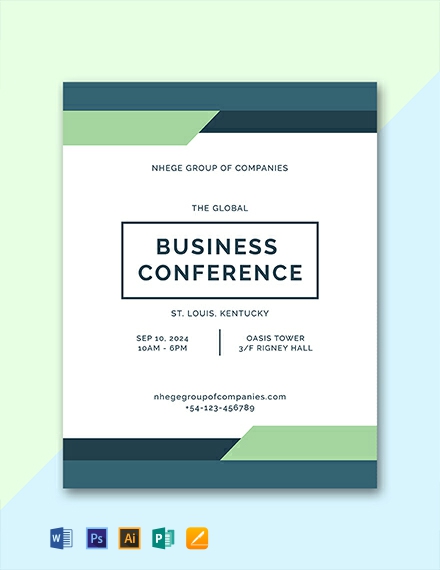 FREE Conference Program Template Word (DOC) PSD InDesign Apple