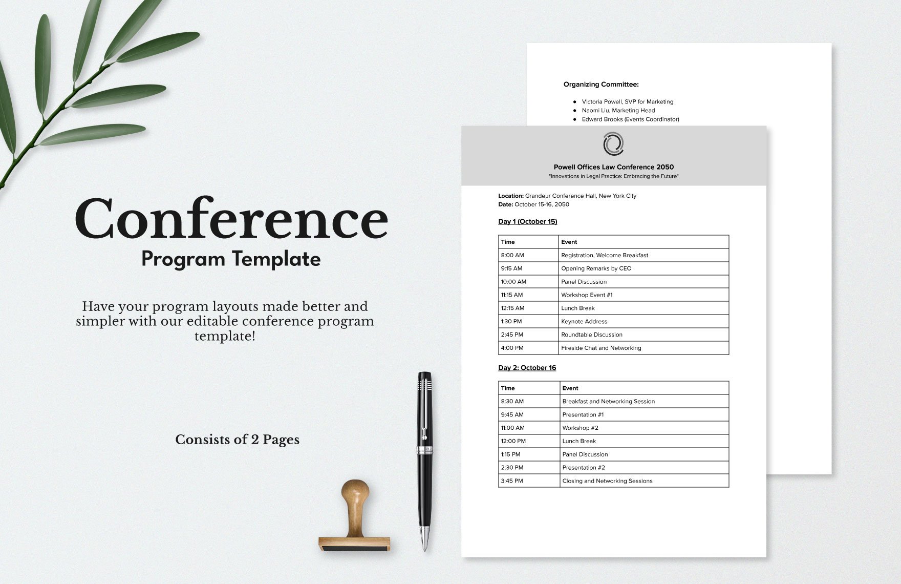 Conference Program Template
