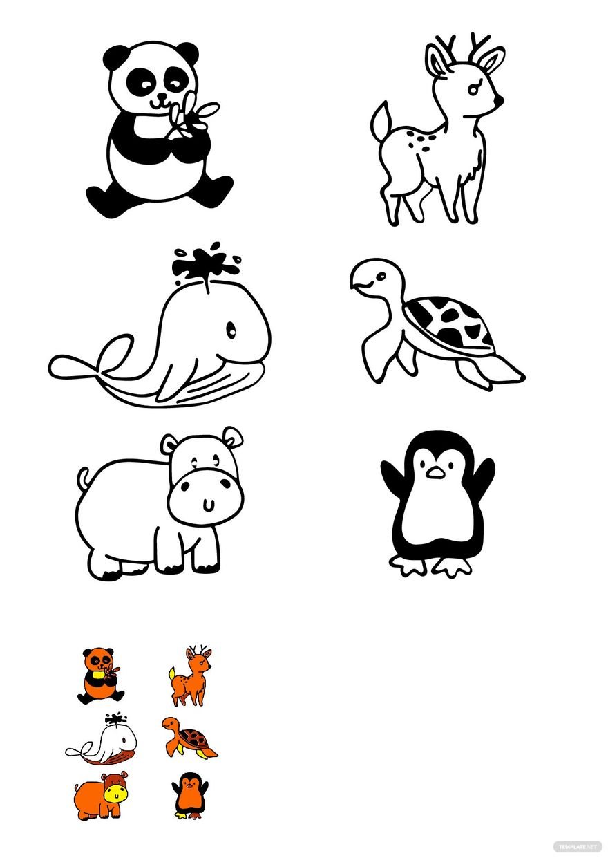 Free Animated Animal Coloring Pages - PDF 