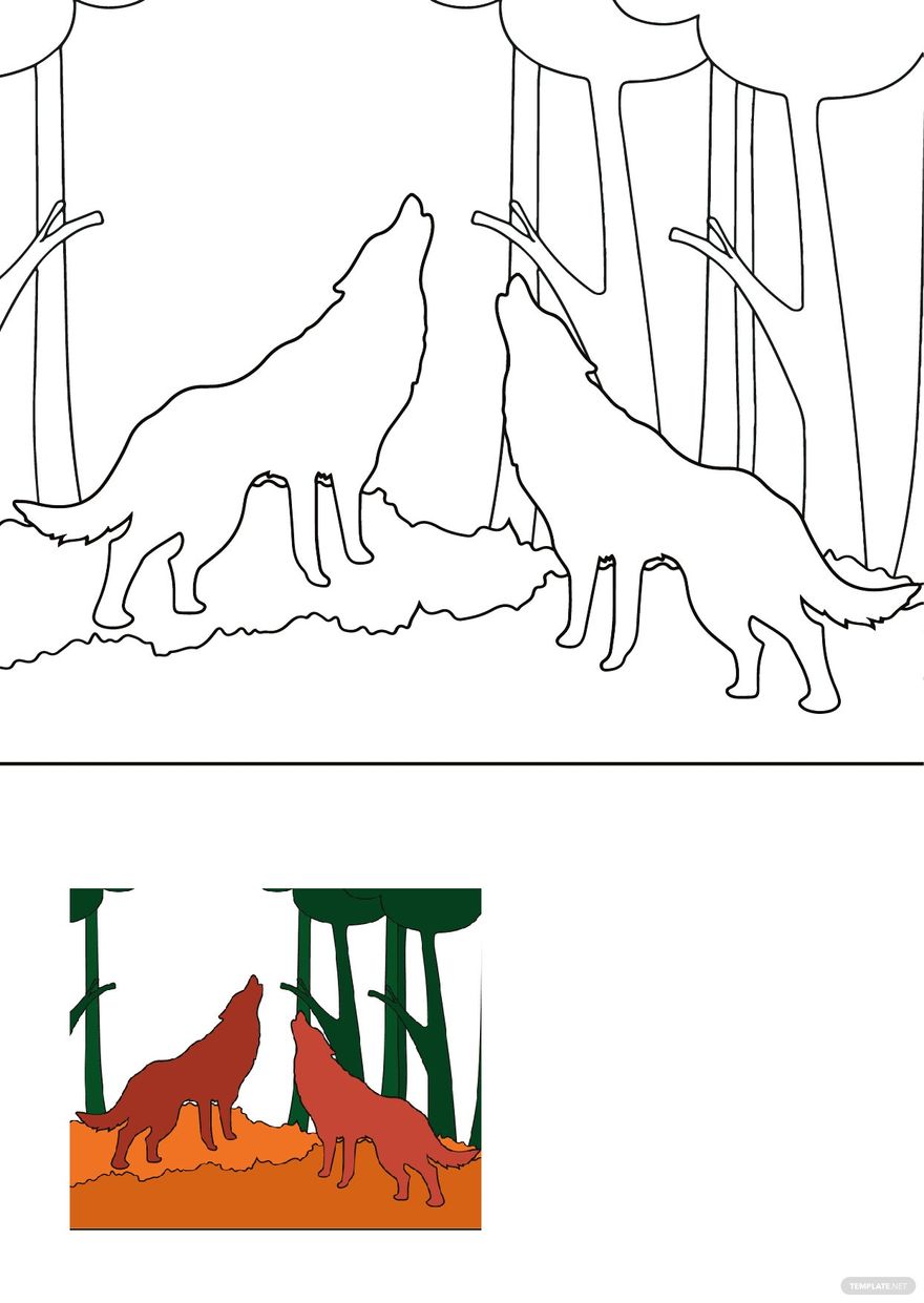 Anime Wolves Coloring Pages in PDF