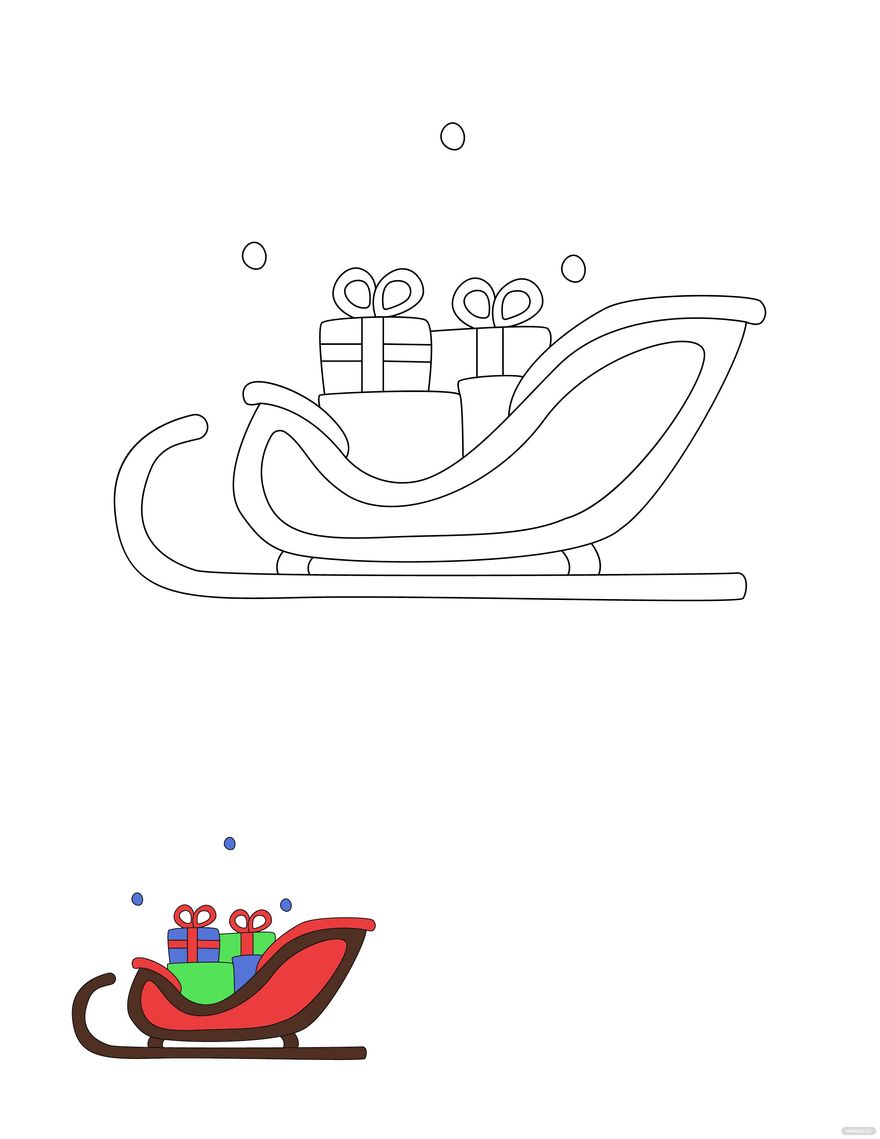 Christmas Sleigh Coloring Page Template