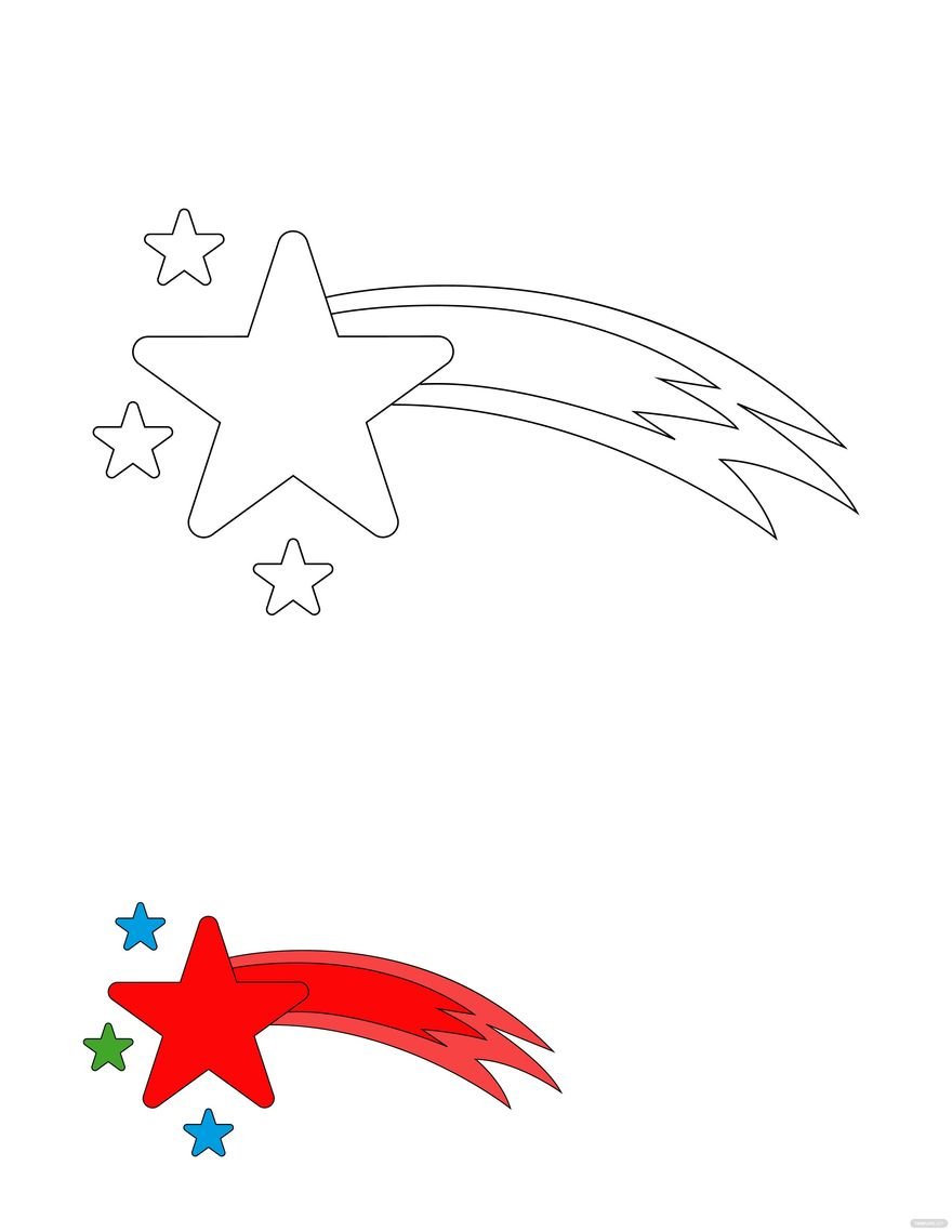 Christmas Star Coloring Page Template