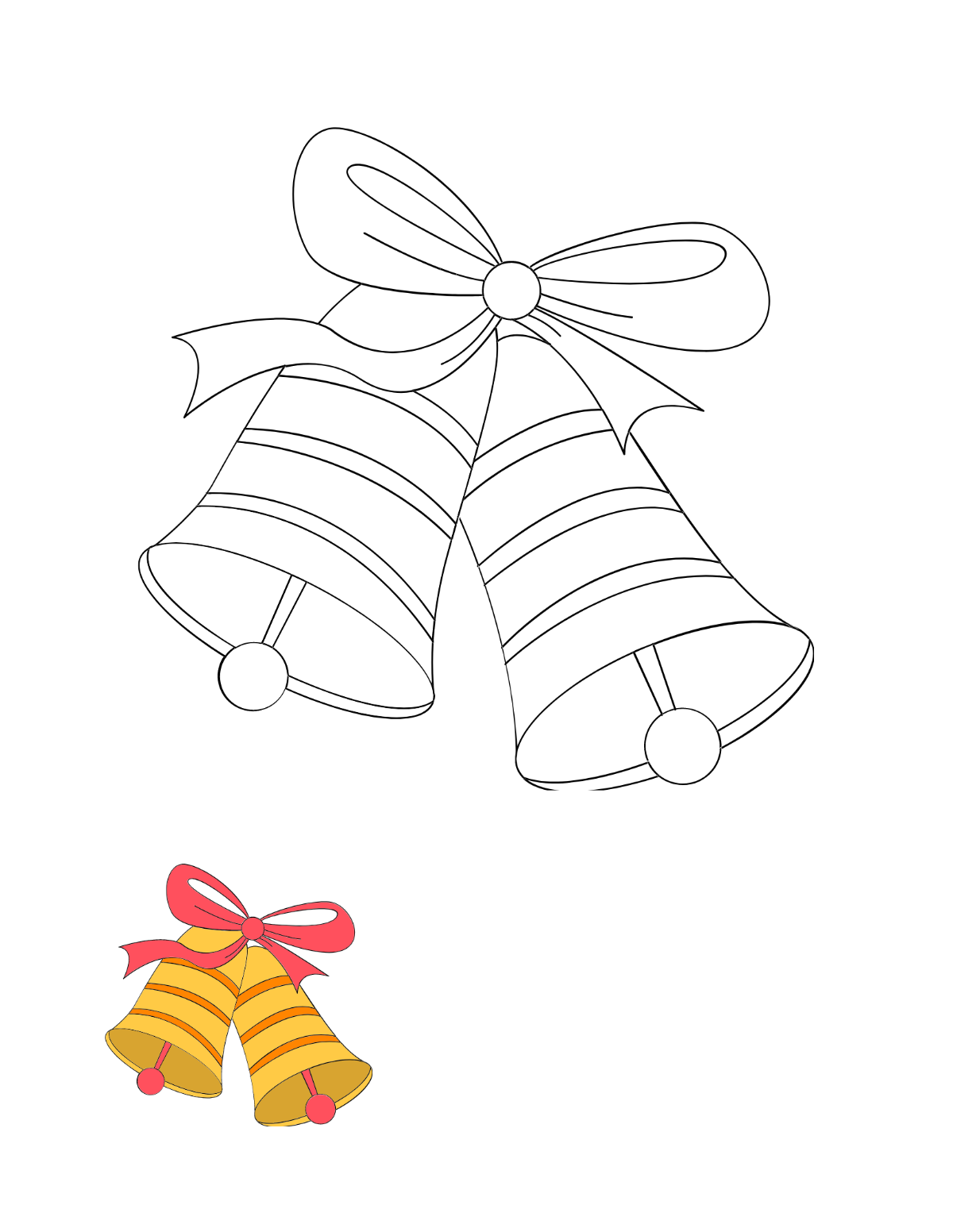 Jingle Bells Coloring Page Template