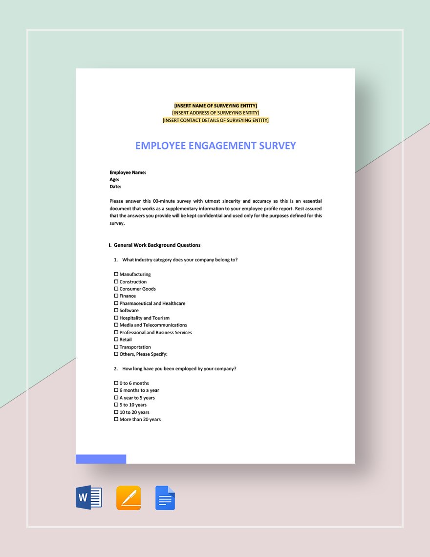 Employee Engagement Survey Template