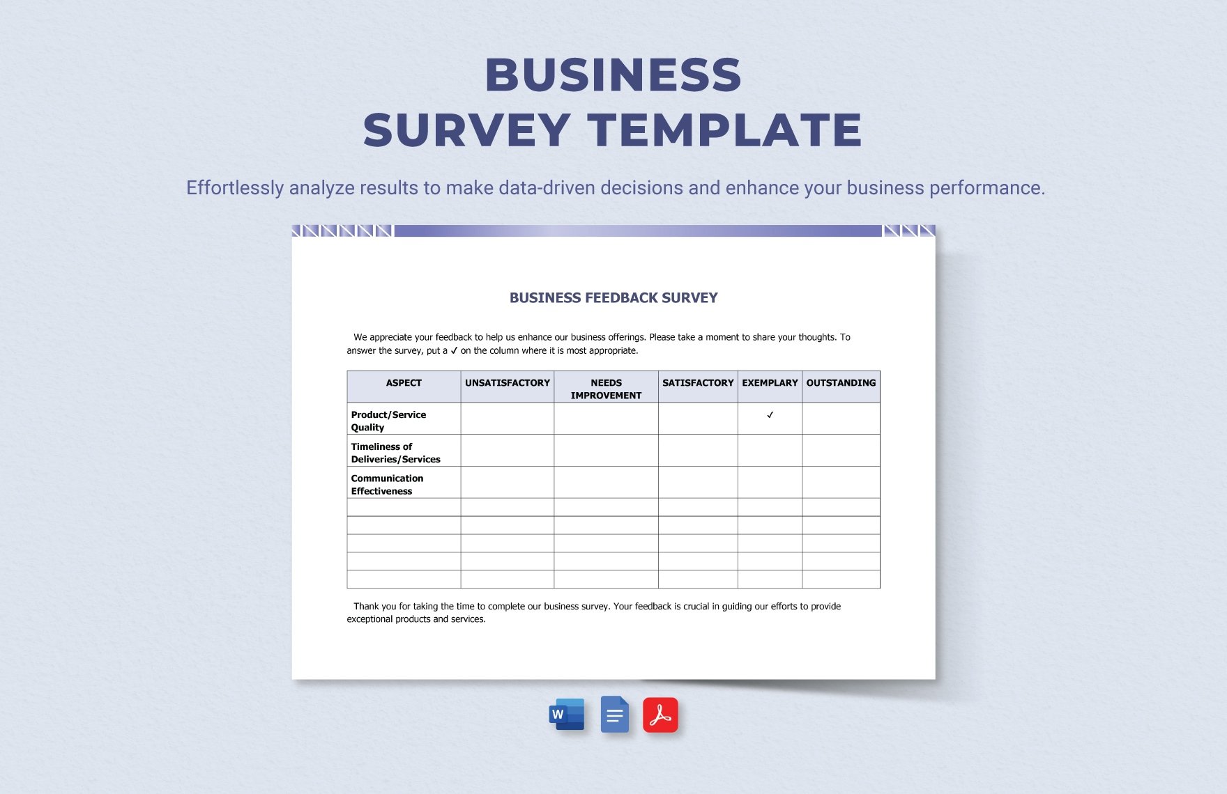 Business Survey Template