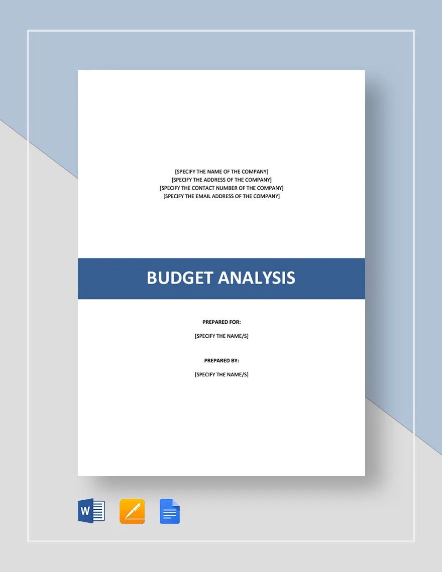 Budget Analysis Template in Word, Google Docs, Apple Pages