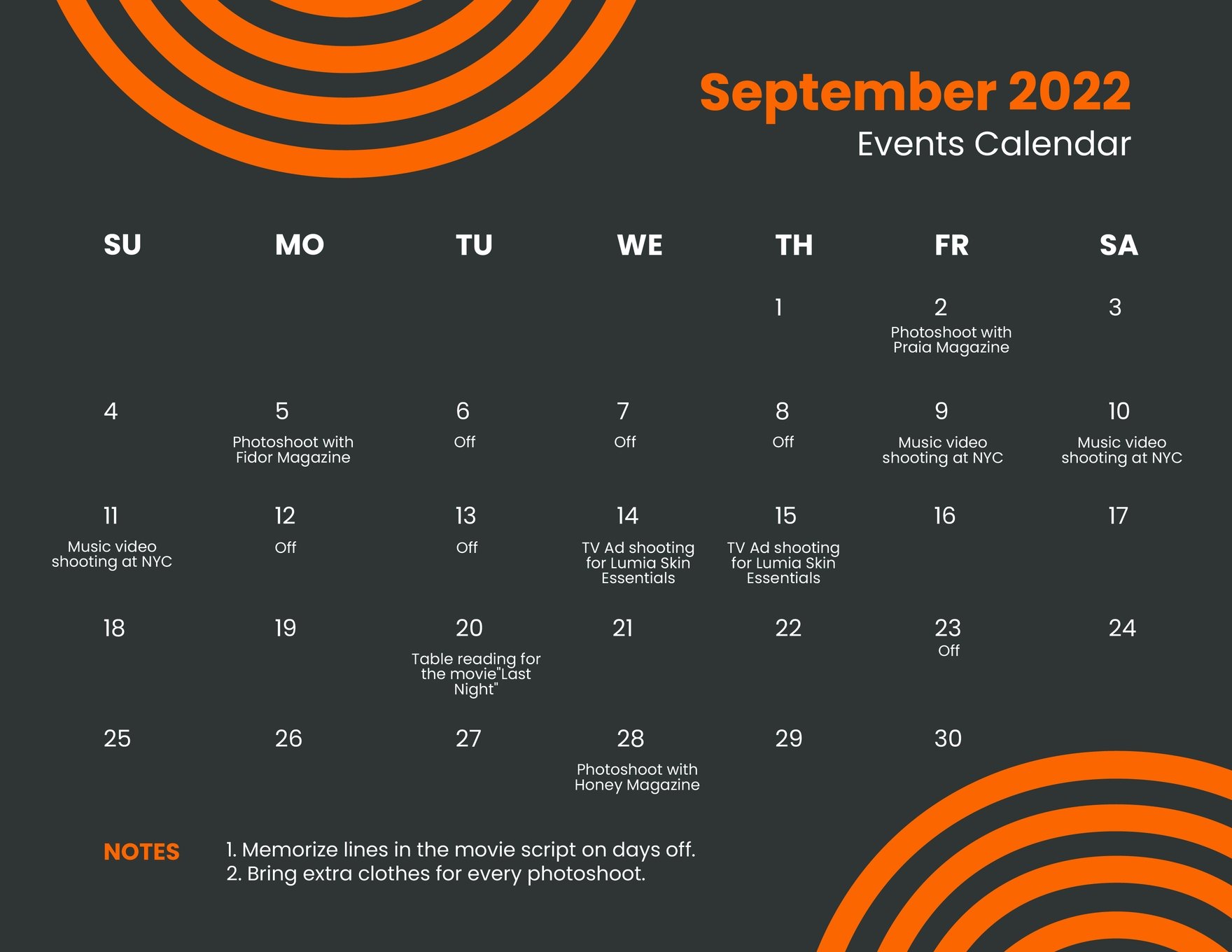 Printable September 2022 Monthly Calendar Template