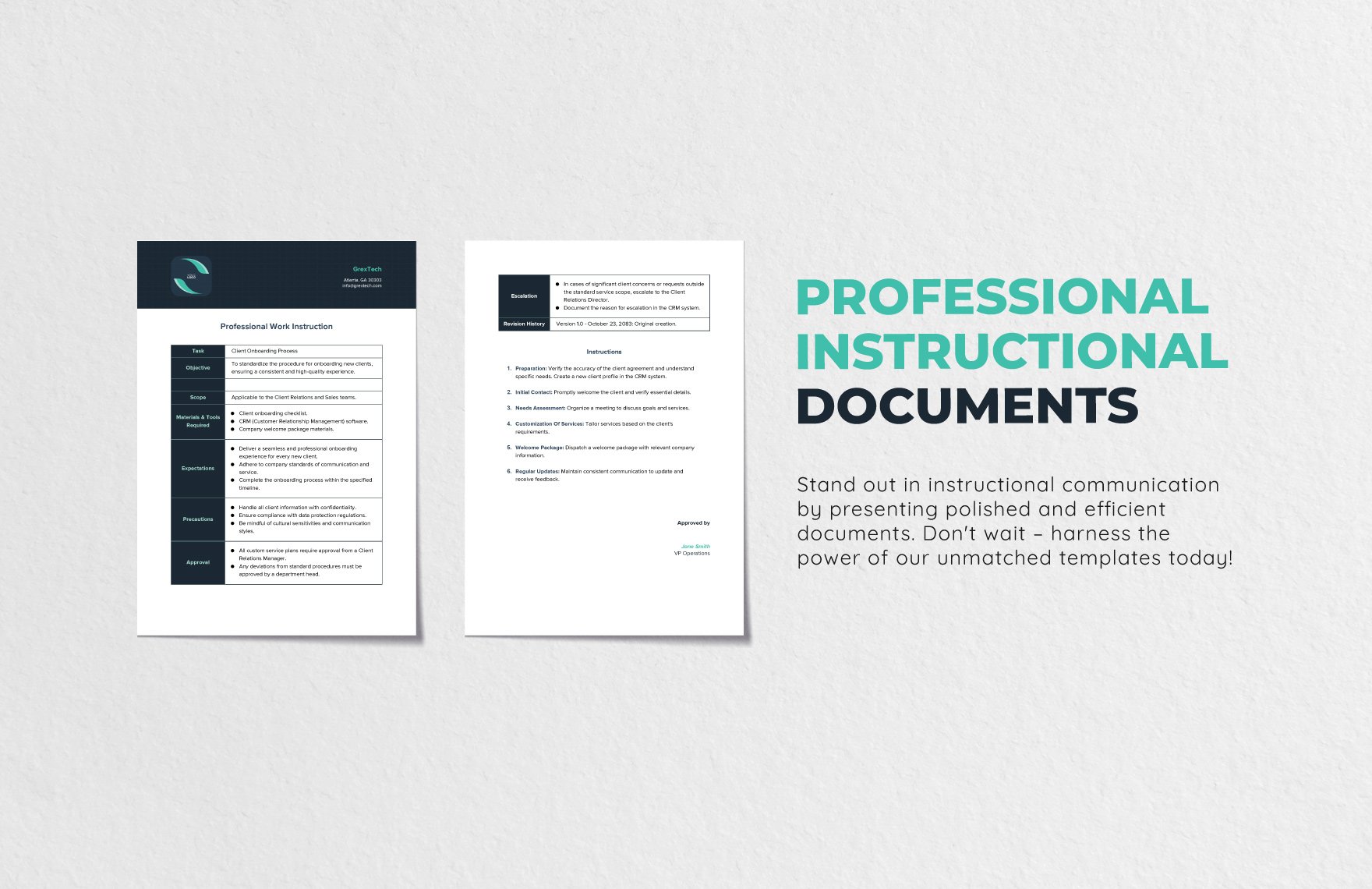 Professional Work Instruction Template