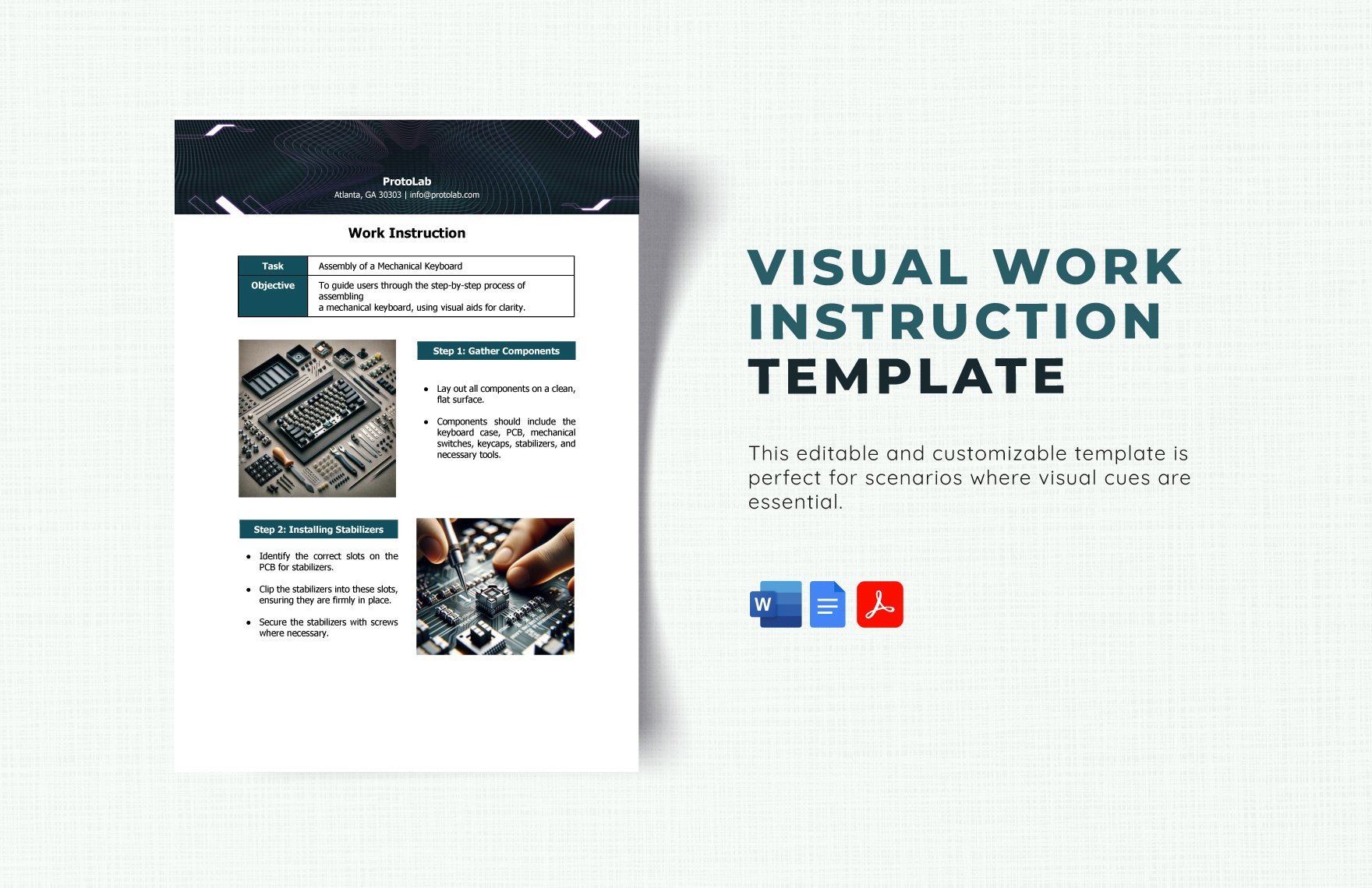 Free Visual Work Instruction Template in Word, Google Docs, PDF