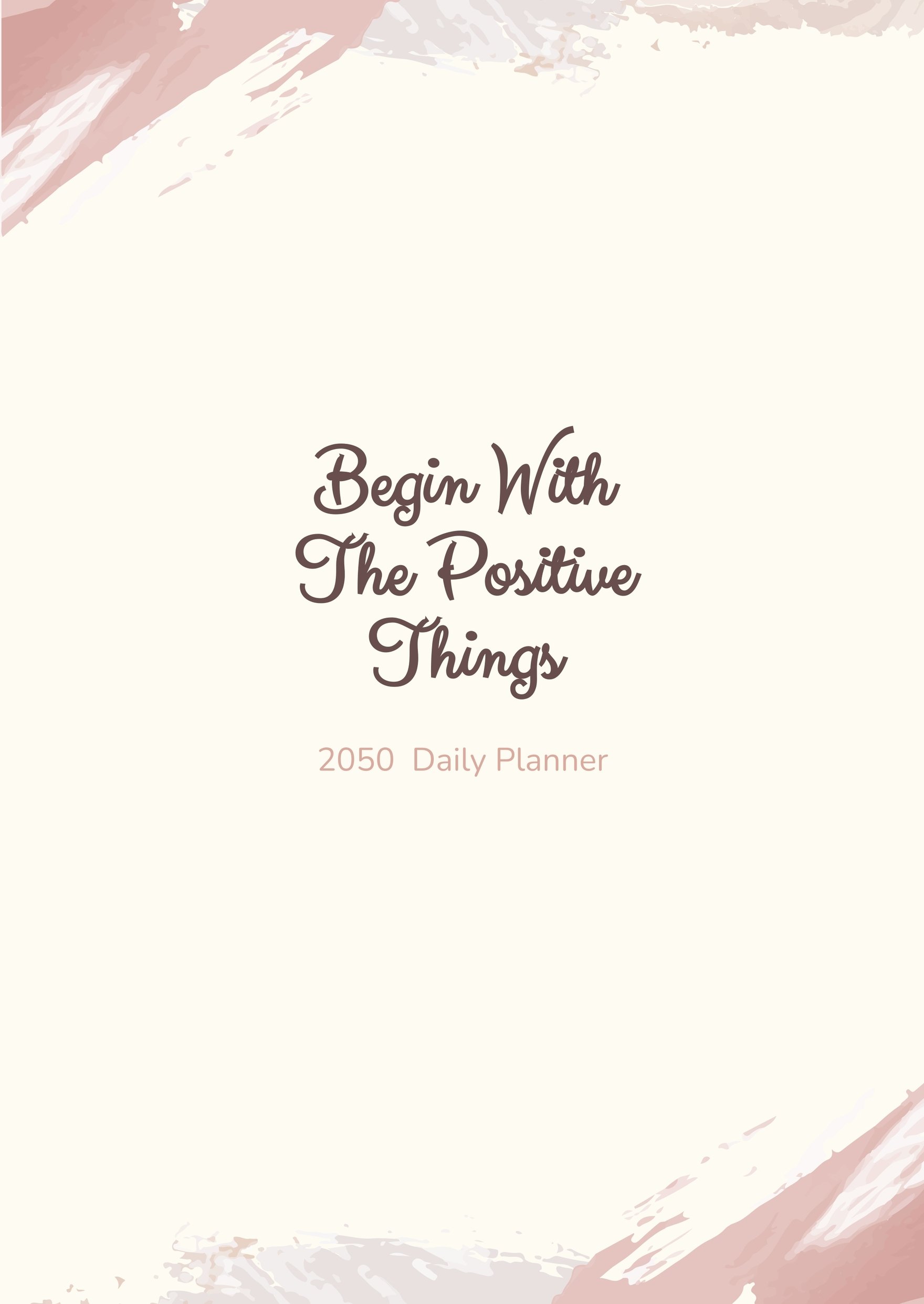 Watercolor Daily Planner Cover Template