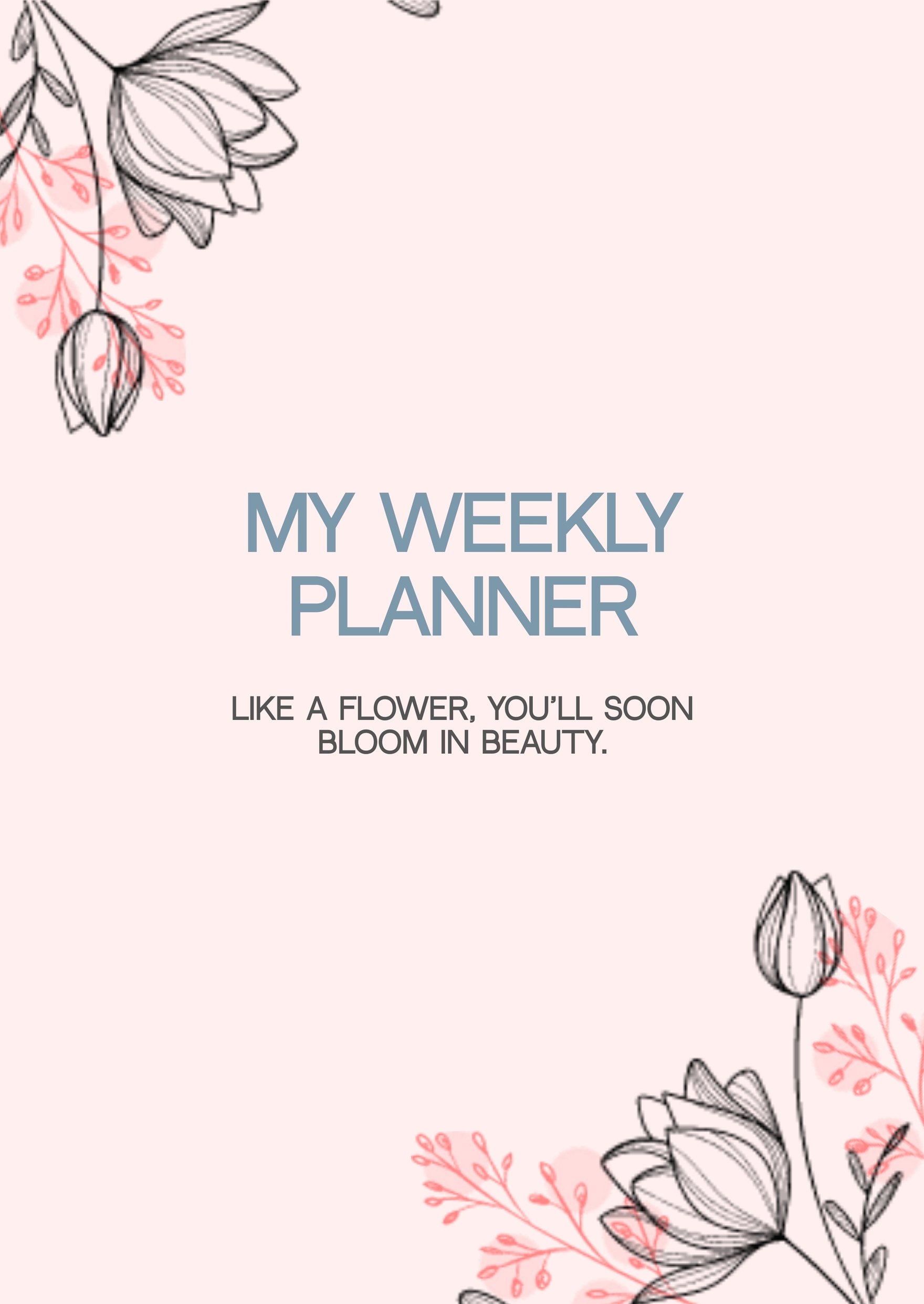 Floral Planner Cover Template in Word, Google Docs, PDF