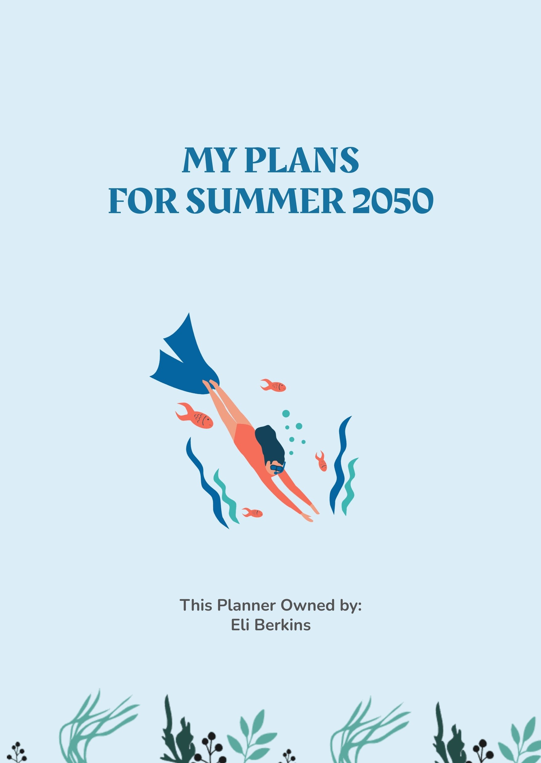 Summer Planner Cover Template