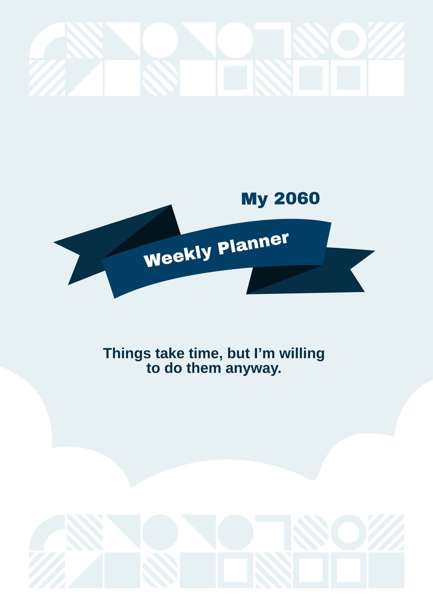 Weekly Planner Cover Template in Word, Google Docs, PDF