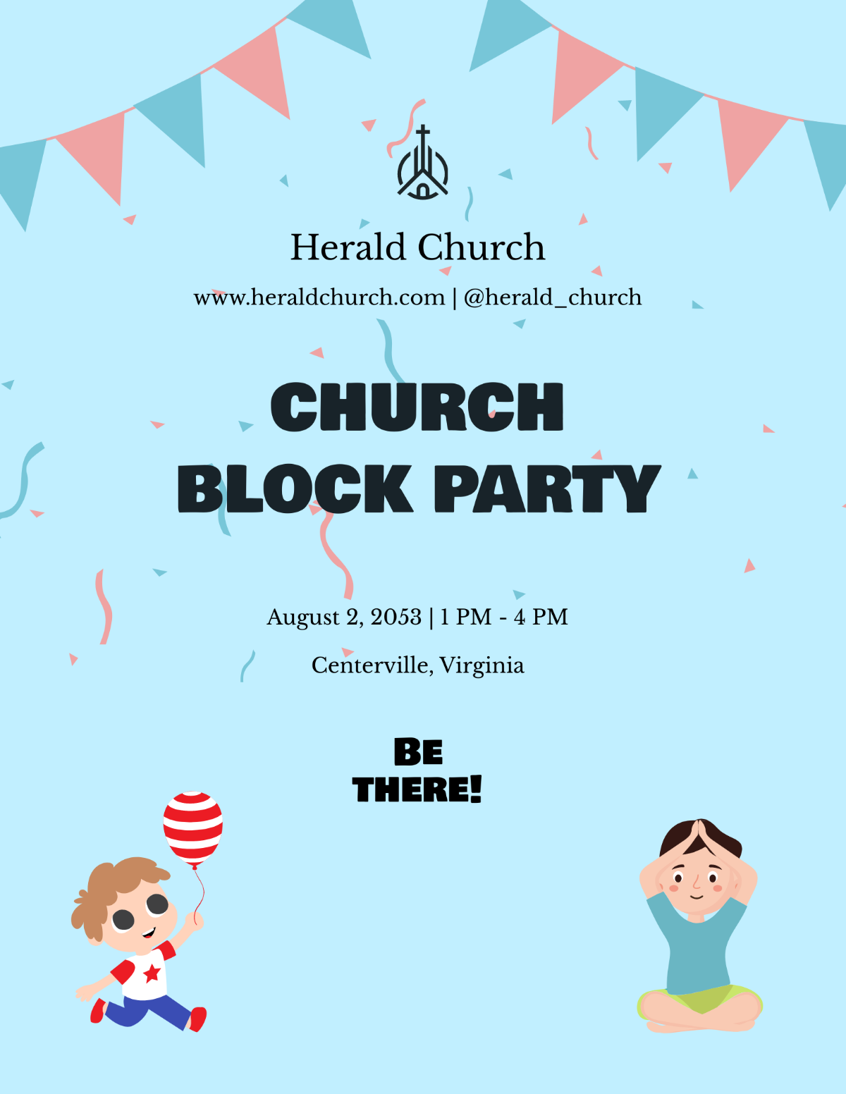 Free Church Block Party Flyer Template