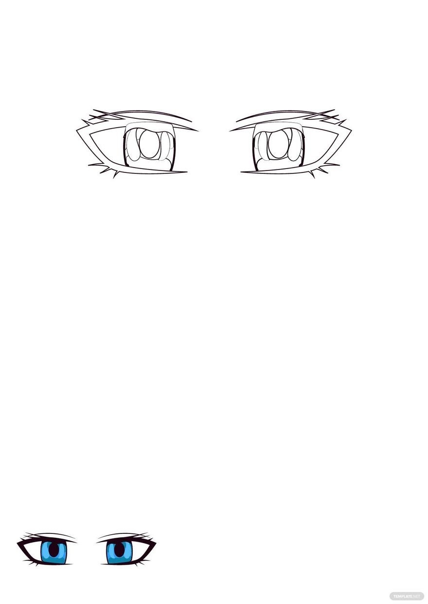 Anime Eyes Coloring Pages Template