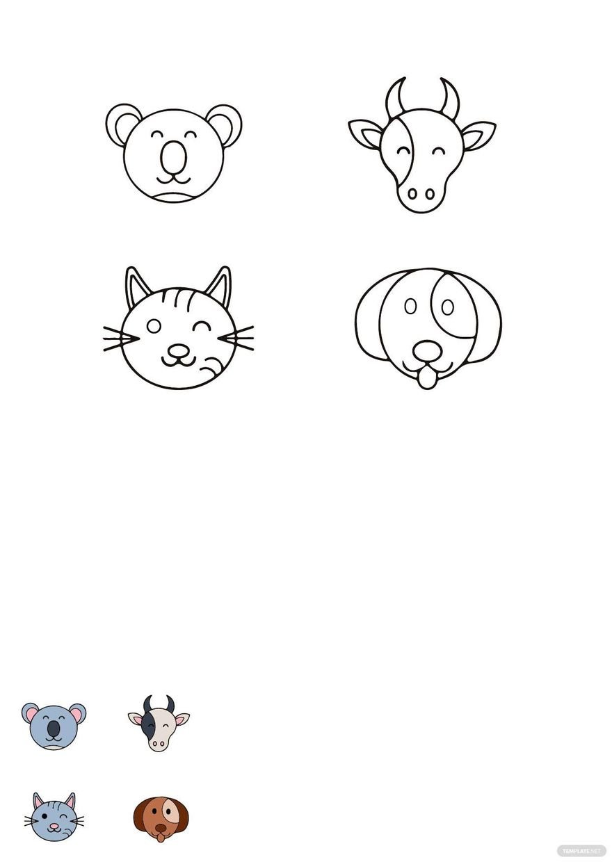 Animal Face Coloring Pages