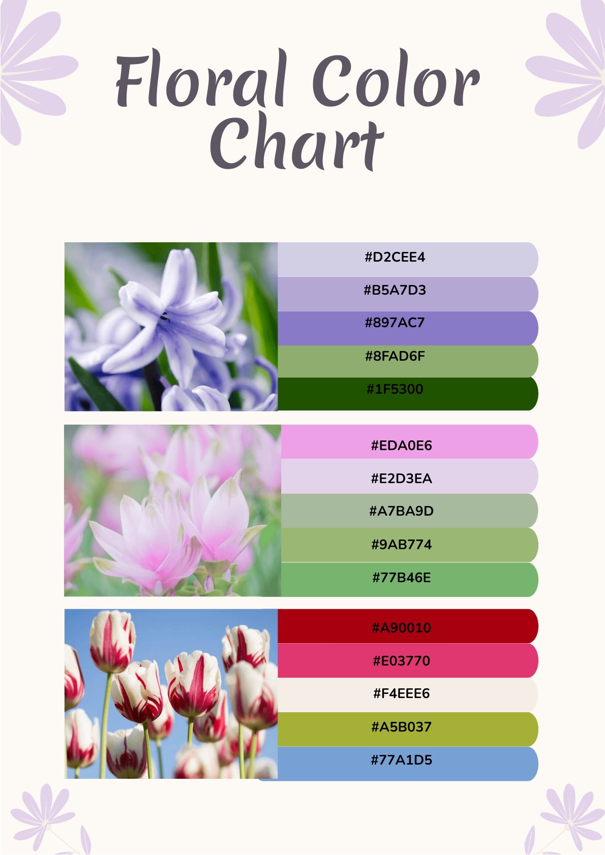 Floral Color Chart Template
