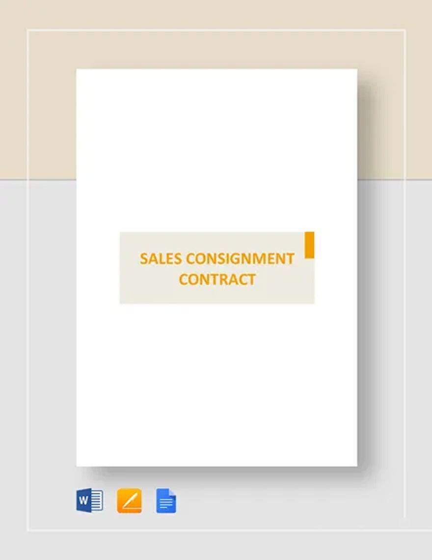 Sales Consignment Contract Template