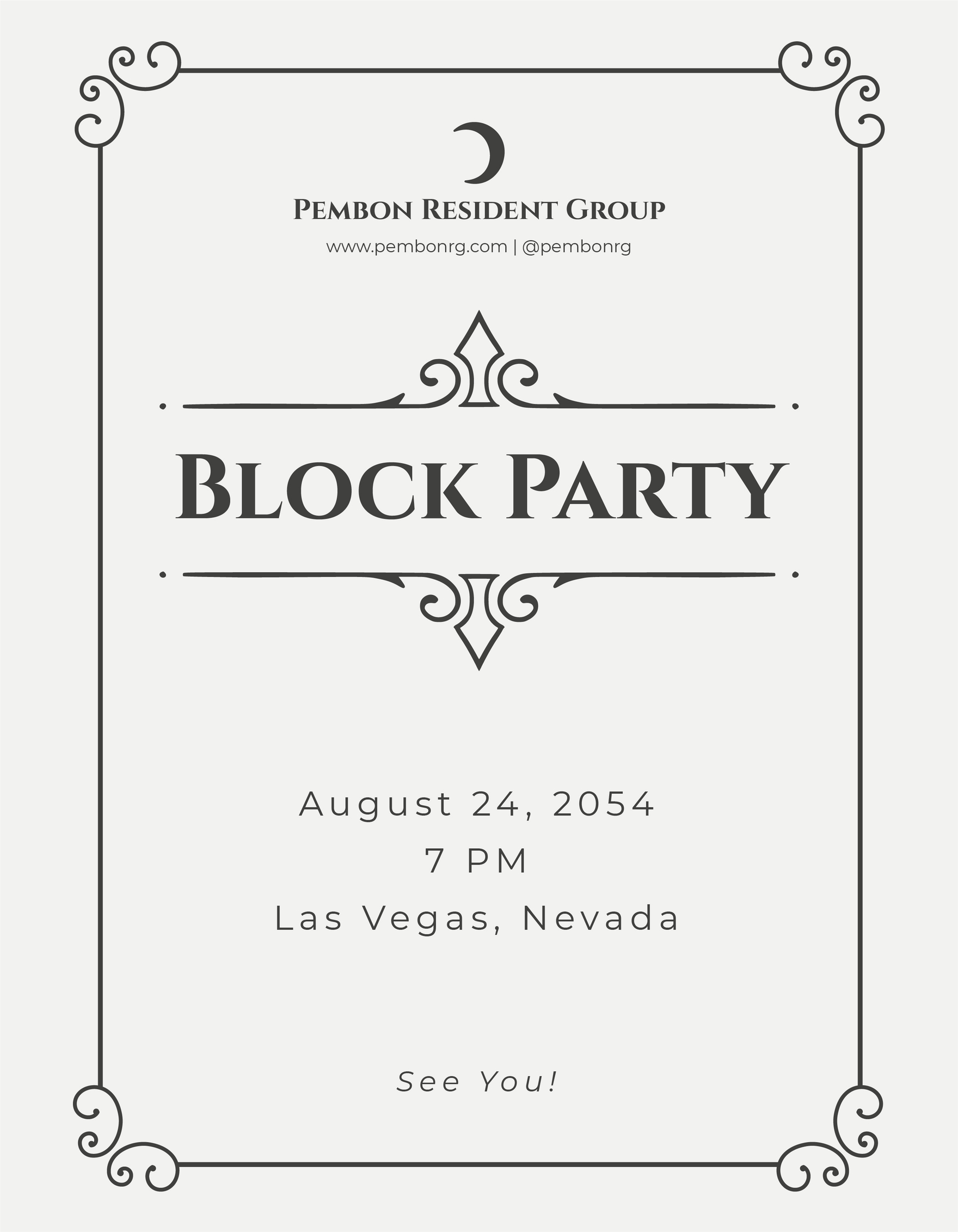 Free Elegant Block Party Flyer