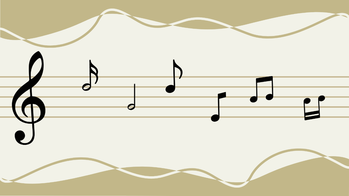 Music Notes On White Background Template