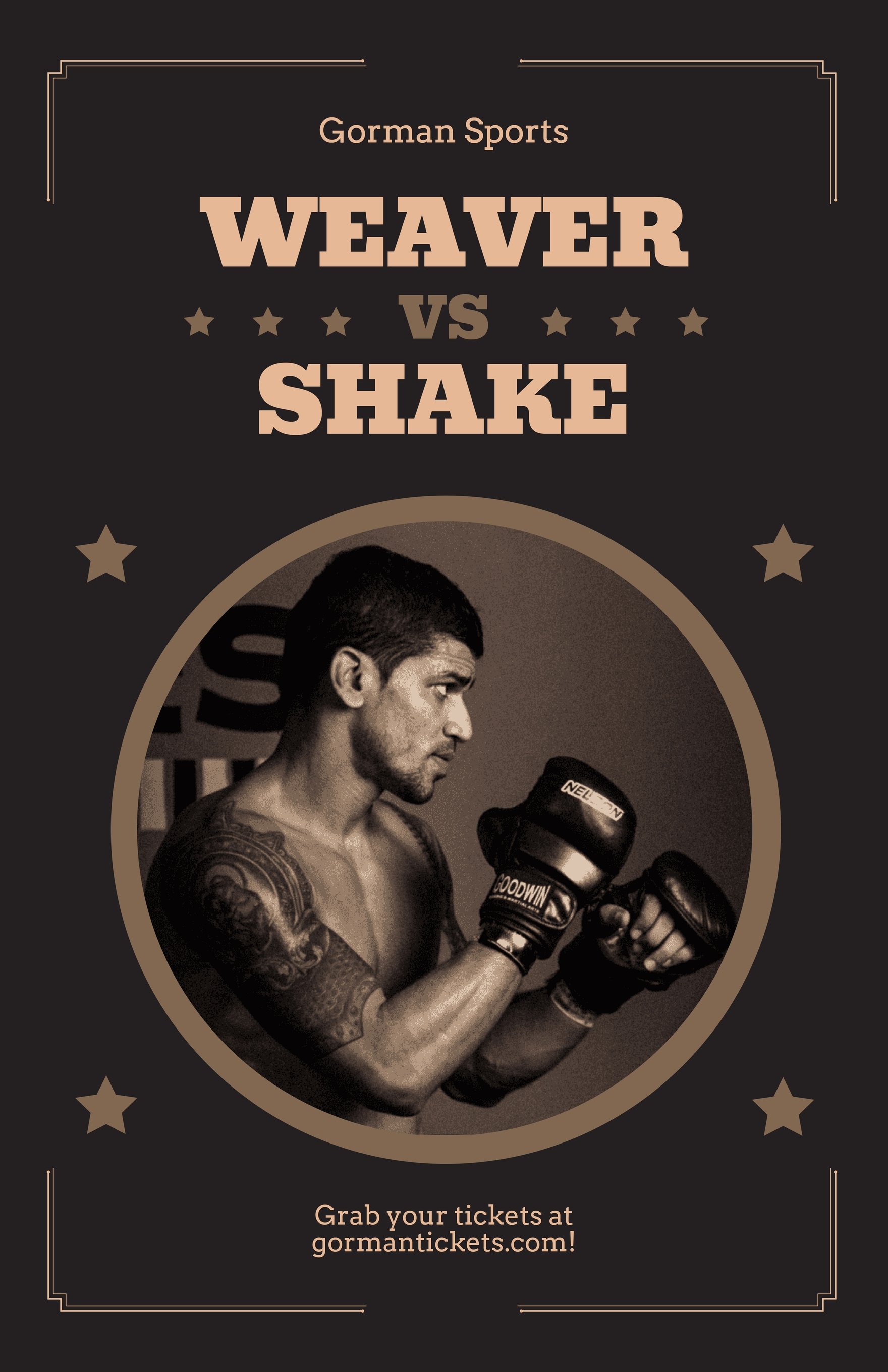 Old School Boxing Poster Template