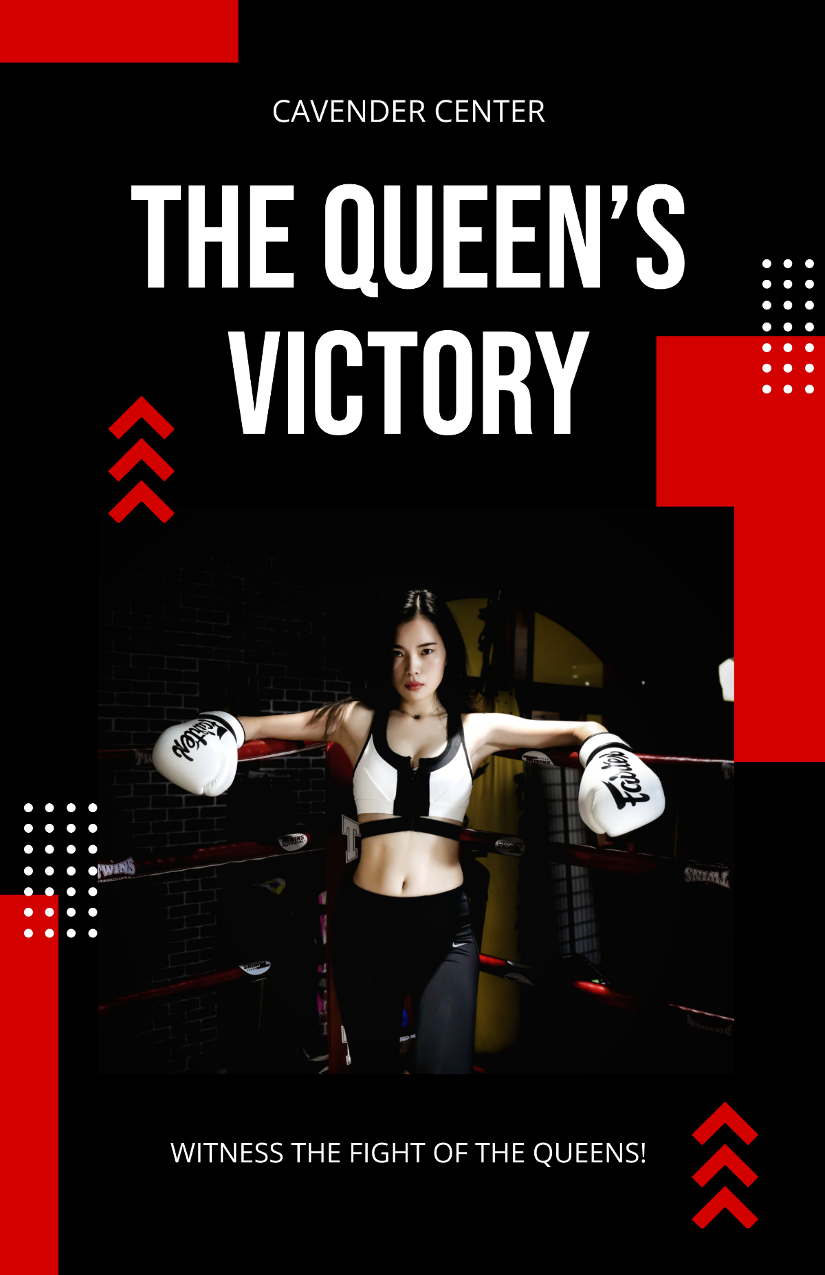 Free Women's Boxing Poster Template